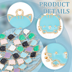 48 шт. 6 цвета экологически чистые подвески из цинкового сплава&nbsp;ENAM-GO0001-09