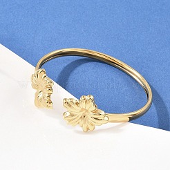 Браслеты-манжеты из нержавеющей стали 304 для женщин&nbsp;BJEW-A147-01A-G