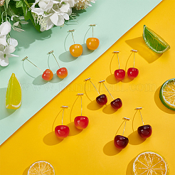 12 шт. серьги-гвоздики из сплава и смолы вишни для женщин&nbsp;EJEW-UN0002-82