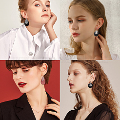 Наборы для самостоятельного изготовления сережек-подвесок из искусственной кожи&nbsp;DIY-SC0001-35