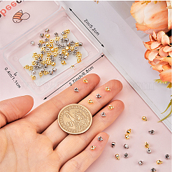 60 шт. 2 цвета латунные обжимные бусины&nbsp;KK-BBC0023-33