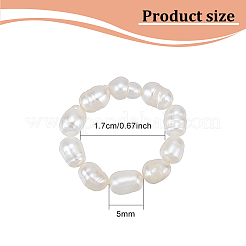 1 шт. натуральное жемчужное растягивающееся кольцо на палец для женщин RJEW-AN0001-02