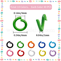 400 шт. 10-цветные открытые соединительные кольца из цинкового сплава&nbsp;FIND-SC0005-47