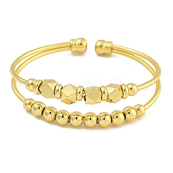 Браслеты из латуни с покрытием стойки двухслойные браслеты-манжеты для женщин&nbsp;BJEW-B106-08G