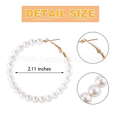 Большие серьги-кольца с жемчугом и ракушками JE989A