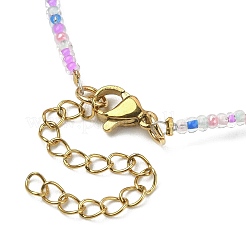 Ожерелье с подвеской в виде луны из латуни с микропаве и кубическим цирконием NJEW-JN04424