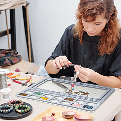 Доска для дизайна из фетровых бусин&nbsp;LS-DIY-WH0419-98A-01