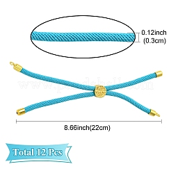 12 шт. 3 цвета нейлоновых шнуров для изготовления браслетов&nbsp;AJEW-YW0001-40B
