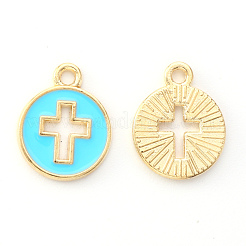 Подвески из эмалевого сплава с покрытием из легкого золота&nbsp;ENAM-R136-18D