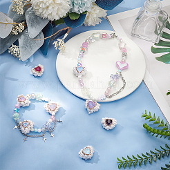 7 шт. 7-х цветные стразы из полимерной глины с хрустальными бусинами&nbsp;FIND-FG0003-56