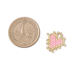 Подвески-сердечки из стеклянного бисера ручной работы Miyuki&nbsp;PALLOY-MZ01067-03