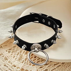 Ожерелья-чокеры из искусственной кожи с шипами и заклепками в стиле панк-рок&nbsp;NJEW-WH20011-08D-P