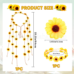 2 шт. 2 стиля тканевый цветок хиппи ободок цветочная корона&nbsp;OHAR-CP0001-18B