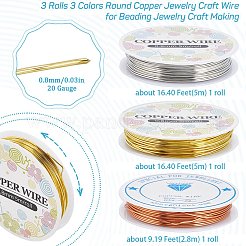 3 рулон 3 цвета медной ювелирной проволоки CWIR-SC0001-02A