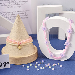 180 г двухцветных светящихся матовых стеклянных бусин FGLA-TA0001-02