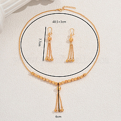 Комплекты из круглых бусин и кисточек из сплава для женщин WI1875