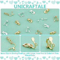32шт 2 цвета латунные клипсы для серег KK-UN0001-87