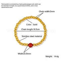 Женские браслеты из круглой бусинки из нержавеющей стали 304&nbsp;JZ6753-2