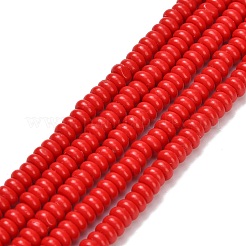 Синтетических нитей бирюзовые бусы&nbsp;G-L635-A10-4x2mm-02