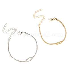 2шт простой сплав любовный узел парный браслет набор PW-WGF0160-01