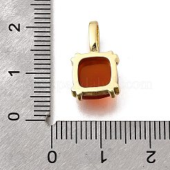 Подвески из натурального сердолика (окрашенного и нагретого) ограненные квадратные KK-F899-03C-G