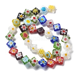 Ручной работы millefiori стеклянные бусины нитки LAMP-F035-08