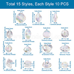 150шт 15 стиля прозрачные акриловые бусины&nbsp;TACR-YS0001-06