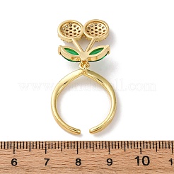 Открытые манжеты из латуни с микропаве и цирконием для женщин RJEW-U057-15G