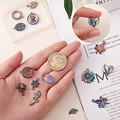 14 шт. подвески из хирургической нержавеющей стали 316l с цветочным и листовым мотивом JX098A