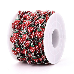 Латунные эмалевые цепочки с клубничным звеном CHC-N024-01P