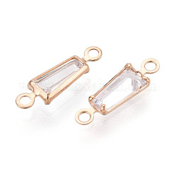 Латунные подвески-звенья/соединители с прозрачными кубическими циркониями&nbsp;ZIRC-T017-08KCG