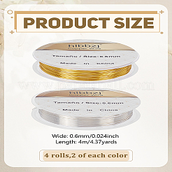 4 рулон 2 цвета круглой медной проволоки&nbsp;CWIR-LP0001-18C