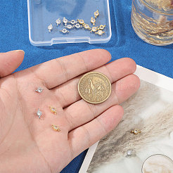 20 шт. двухцветные латунные звенья с прозрачным кубическим цирконием&nbsp;KK-CA0003-81