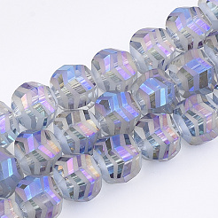 Стеклянные бусины с гальваническим покрытием  EGLA-T018-01