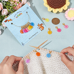 Плоские круглые маркеры для пуговиц HJEW-AB00270