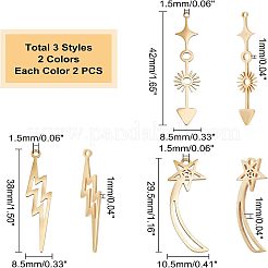 12 шт. 6 стиля подвески из нержавеющей стали 201&nbsp;STAS-UN0034-04