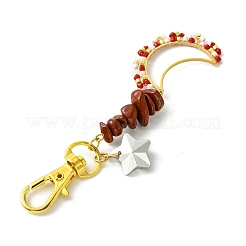 Украшения с подвесками из лунного стекла и семян&nbsp;HJEW-MZ00065-04