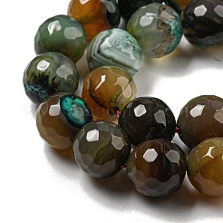 Граненые нити натуральных бус из агата с полосками G-F447-12mm-O03