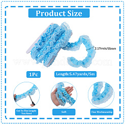 5 м двойной полиэстеровой кружевной отделки для пришивания украшений&nbsp;OCOR-CY0001-63D