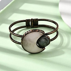 Браслеты из натурального розового кварца и лабрадорита для женщин&nbsp;BJEW-A043-01R-01