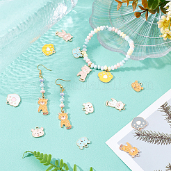 40шт 10 стиля светлые позолоченные подвески из сплава с эмалью&nbsp;ENAM-FH0001-24