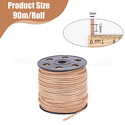 Плоский шнур из искусственной замши длиной 90 м. LW-WH0012-01D