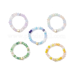 5 шт. гальванизированных стеклянных бусин для женщин RJEW-JR00942