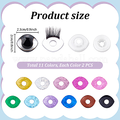 22 пакетик 11-х цветных безопасных глаз из смолы для изготовления кукол&nbsp;DIY-PH0031-81