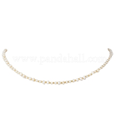 Женские ожерелья из натурального жемчуга рондель с бисерными стеклянными бусинами&nbsp;NJEW-JN05776