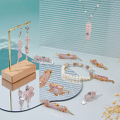 12 шт. 6 стиля гальванизированные подвески в форме пули из натурального кварцевого кристалла с заостренными концами из медной проволоки&nbsp;PALLOY-FH00161