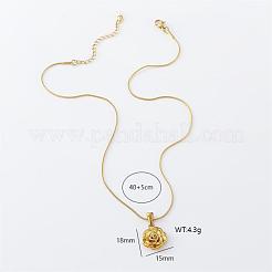 3 шт. элегантные ожерелья с подвеской в виде розы из нержавеющей стали для женщин QZ9315