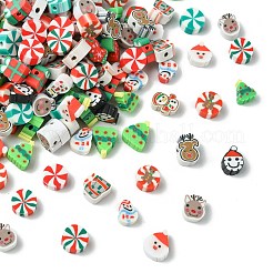 200 шт. бусины из полимерной глины ручной работы с рождественской тематикой&nbsp;CLAY-CJ0001-95