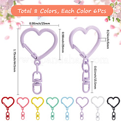 48 шт. 8-цветные окрашенные распылением кольца из цинкового сплава для пружинных затворов FIND-SP0004-03