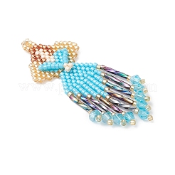 3 шт. подвески-ангелы из двухцветного стеклянного бисера&nbsp;PALLOY-MZ0089296